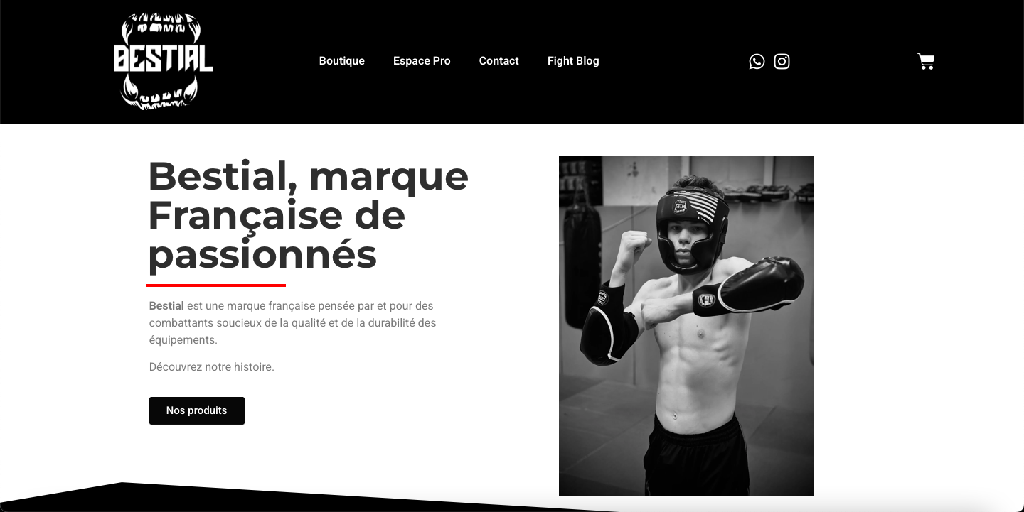 Aperçu du site Bestial Store
