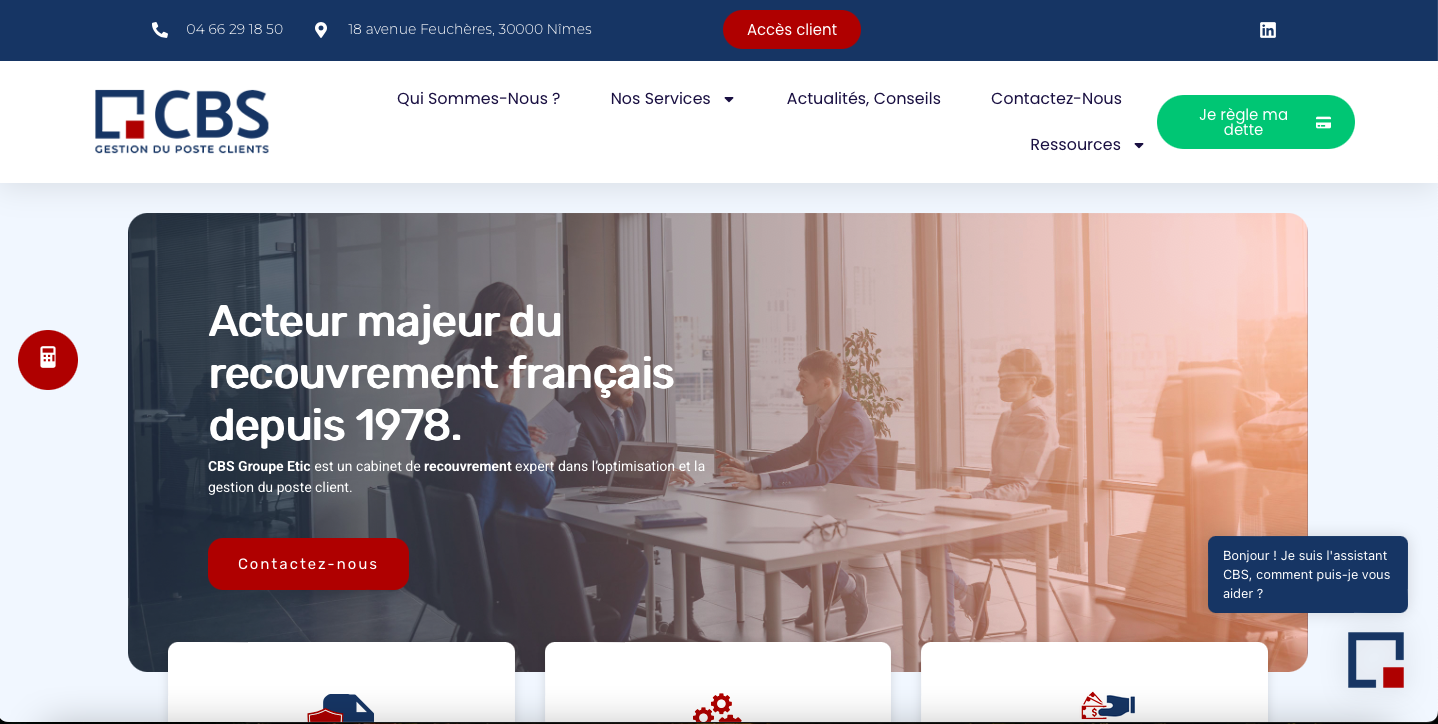 Aperçu du site CBS Groupe ETIC