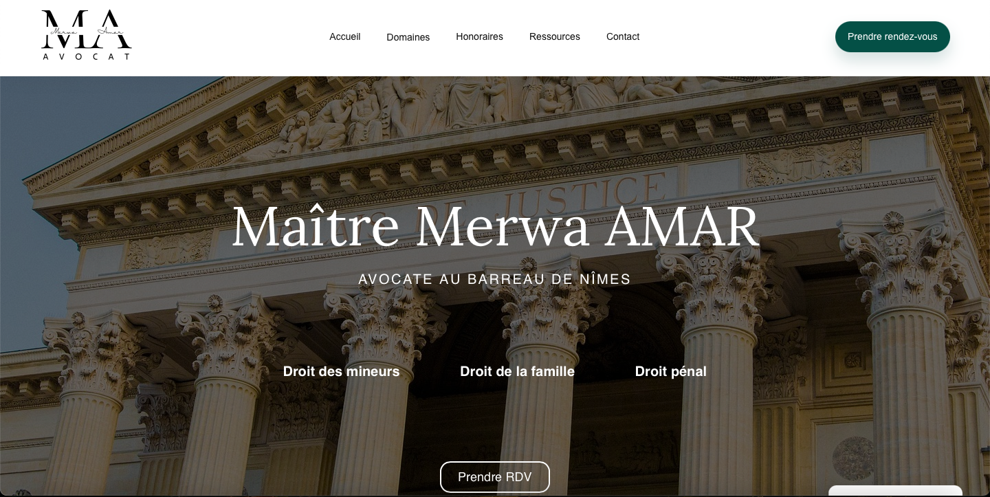 Aperçu du site Merwa Amar Avocat
